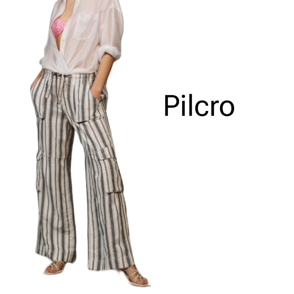 Anthropologie Pilcro Beach  Striped Cargo Pants Size 24